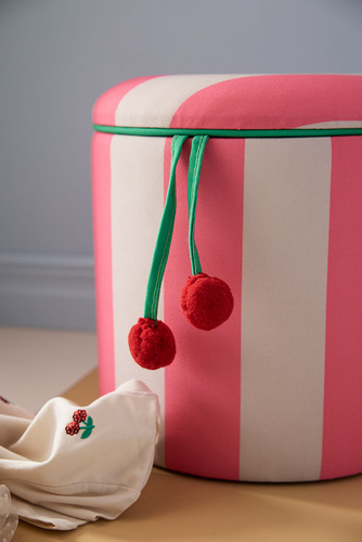 Kid's Concept - pouffe cylinder with storage, pink