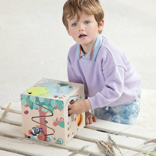 LILLIPUTIENS -Wooden activity cube - Farm 12 m+