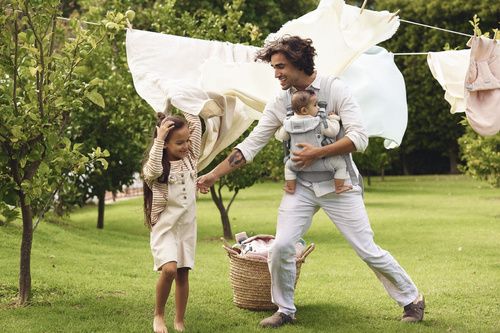 BABYBJORN - Baby Carrier Harmony, Woven, Light grey mélange