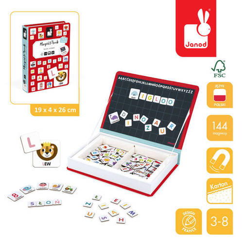 Janod - Magnetic jigsaw puzzle Polish Magnetibook Alphabet