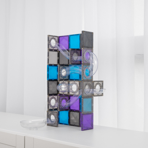CONNETIX – Magnetic Tiles Ball Run Galaxy Pack - 61 pieces
