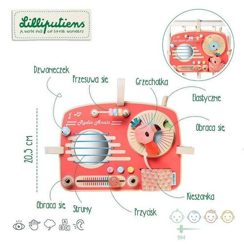 LILLIPUTIENS - Wooden manipulating board Radio Flaming Anais 9 m +