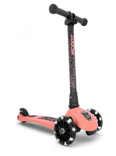 SCOOTANDRIDE - Highwaykick 3 LED - Folding scooter with light-up wheels 3+ Peach