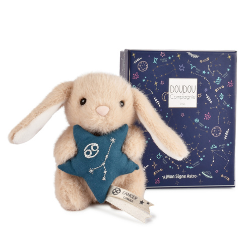 DOUDOU – DOUDOU ASTRO plush rabbit with zodiac sign, Doudou et Compagnie, 12 cm, Cancer