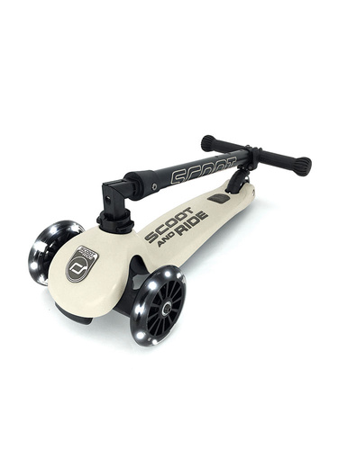 SCOOTANDRIDE - Highwaykick 3 LED - Folding scooter with light-up wheels 3+ Ash