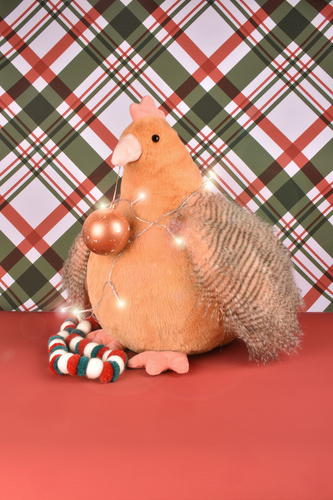 DOUDOU - przytulanka kurka Madame Poule XXL, Histoire d'Ours, 50 cm, orange