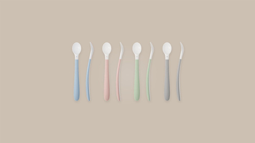 BABYBJÖRN - Baby feeding spoon, 2-pack, Light Grey